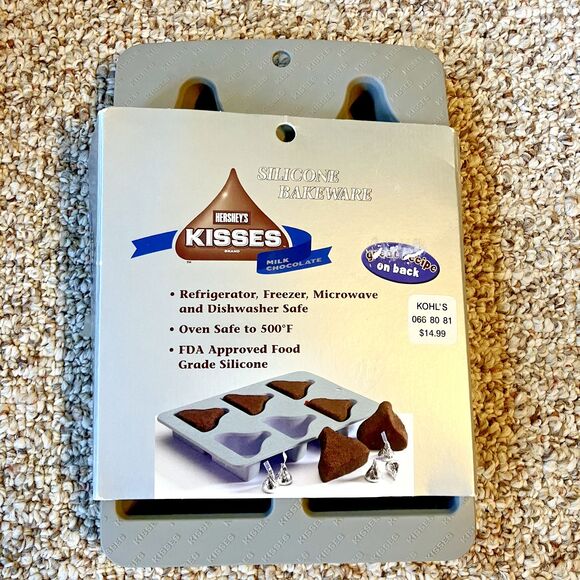 NEW HERSHEY’S KISSES Silicone Bakeware 6- Cavity Microwave & Dishwasher Safe - Picture 1 of 7